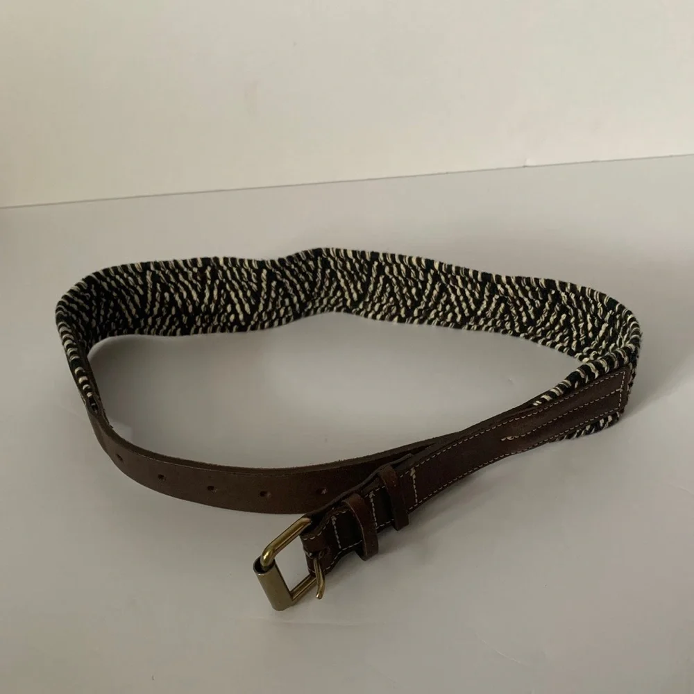 J.CREW Women’s Brown and Black Woven Belt